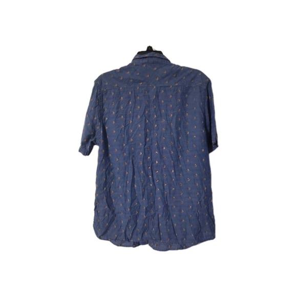 Salt Valley Shirt Mens LARGE Western Cowboy Rodeo Pearl Snap BLUE Short Sleeve - Picture 5 of 5